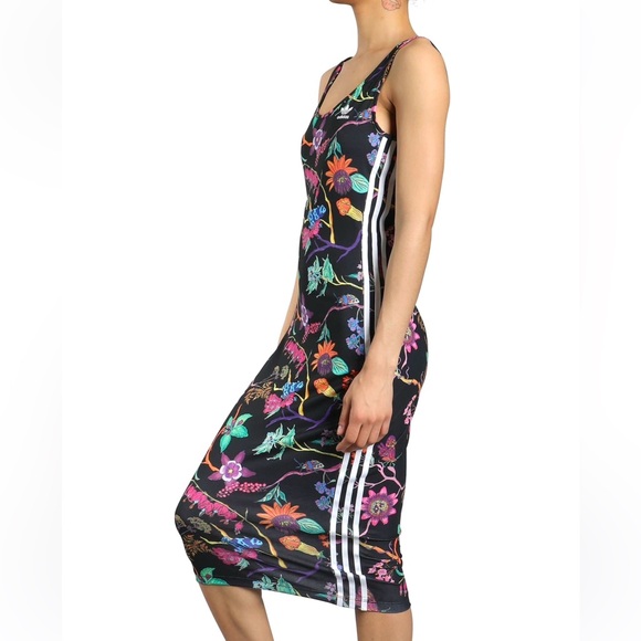 🌺Women's Adidas Poisonous Garden butterfly  floral Slim Tank Dress - Picture 3 of 10